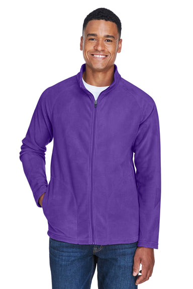 Team 365 TT90 Mens Campus Pill Resistant Microfleece Full Zip Jacket Purple Model Front