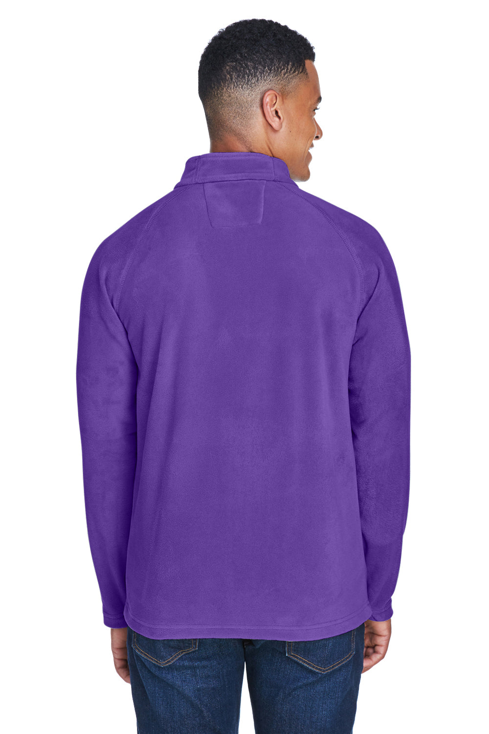 Team 365 TT90 Mens Campus Pill Resistant Microfleece Full Zip Jacket Purple Model Back