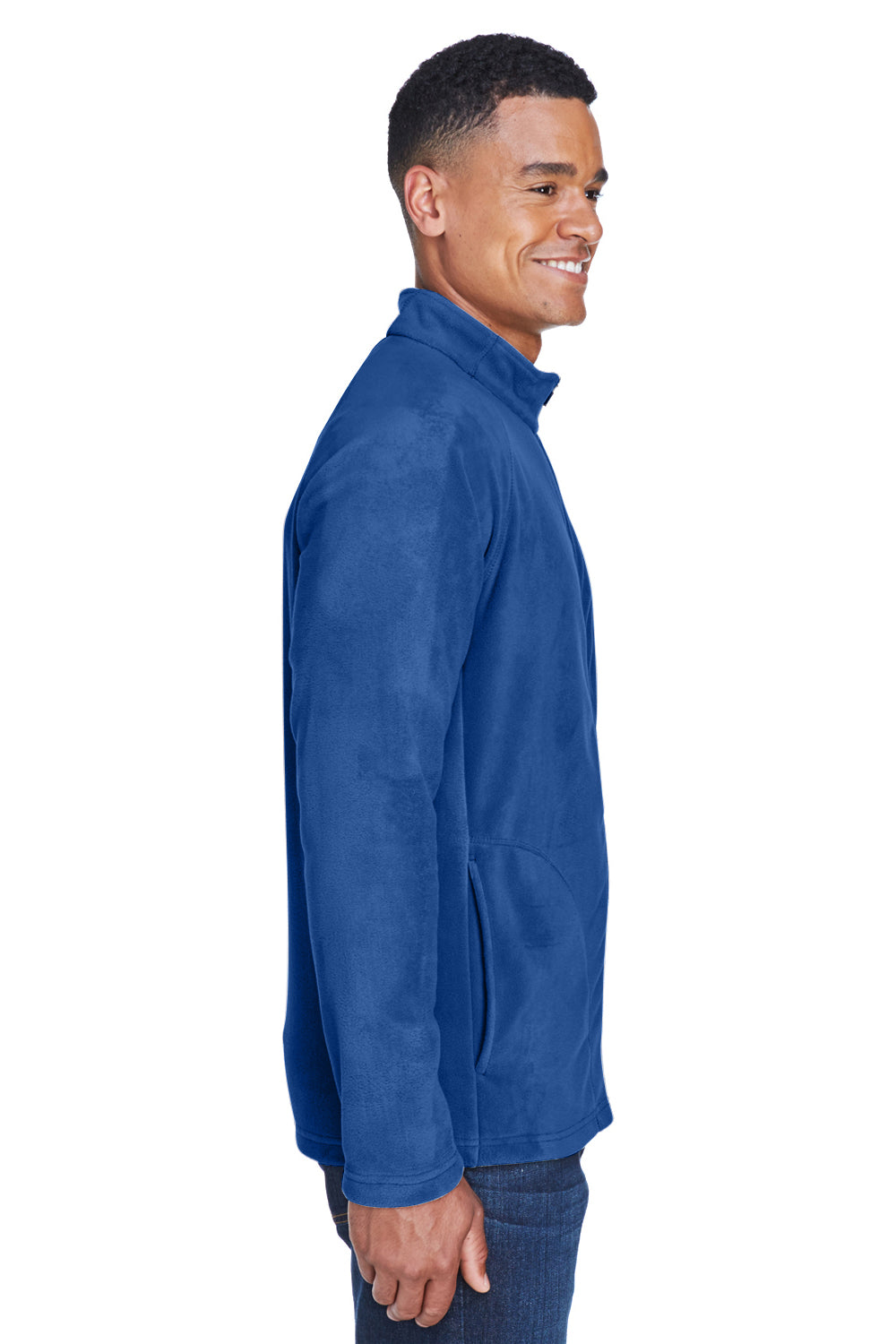 Team 365 TT90 Mens Campus Pill Resistant Microfleece Full Zip Jacket Royal Blue Model Side