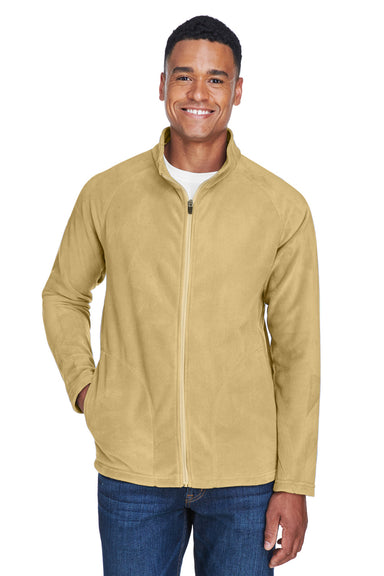 Team 365 TT90 Mens Campus Pill Resistant Microfleece Full Zip Jacket Vegas Gold Model Front