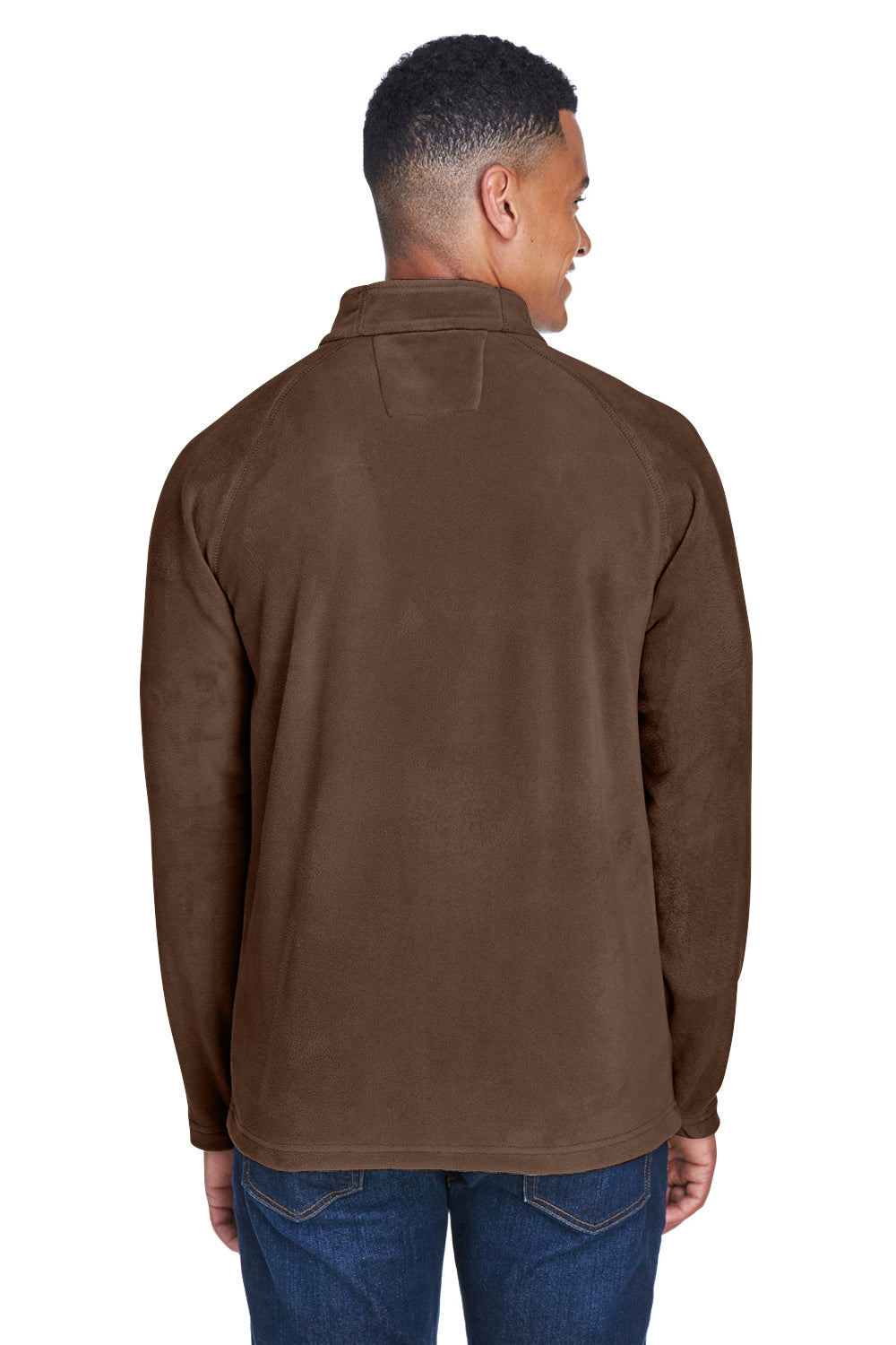 Team 365 TT90 Mens Campus Pill Resistant Microfleece Full Zip Jacket Dark Brown Model Back