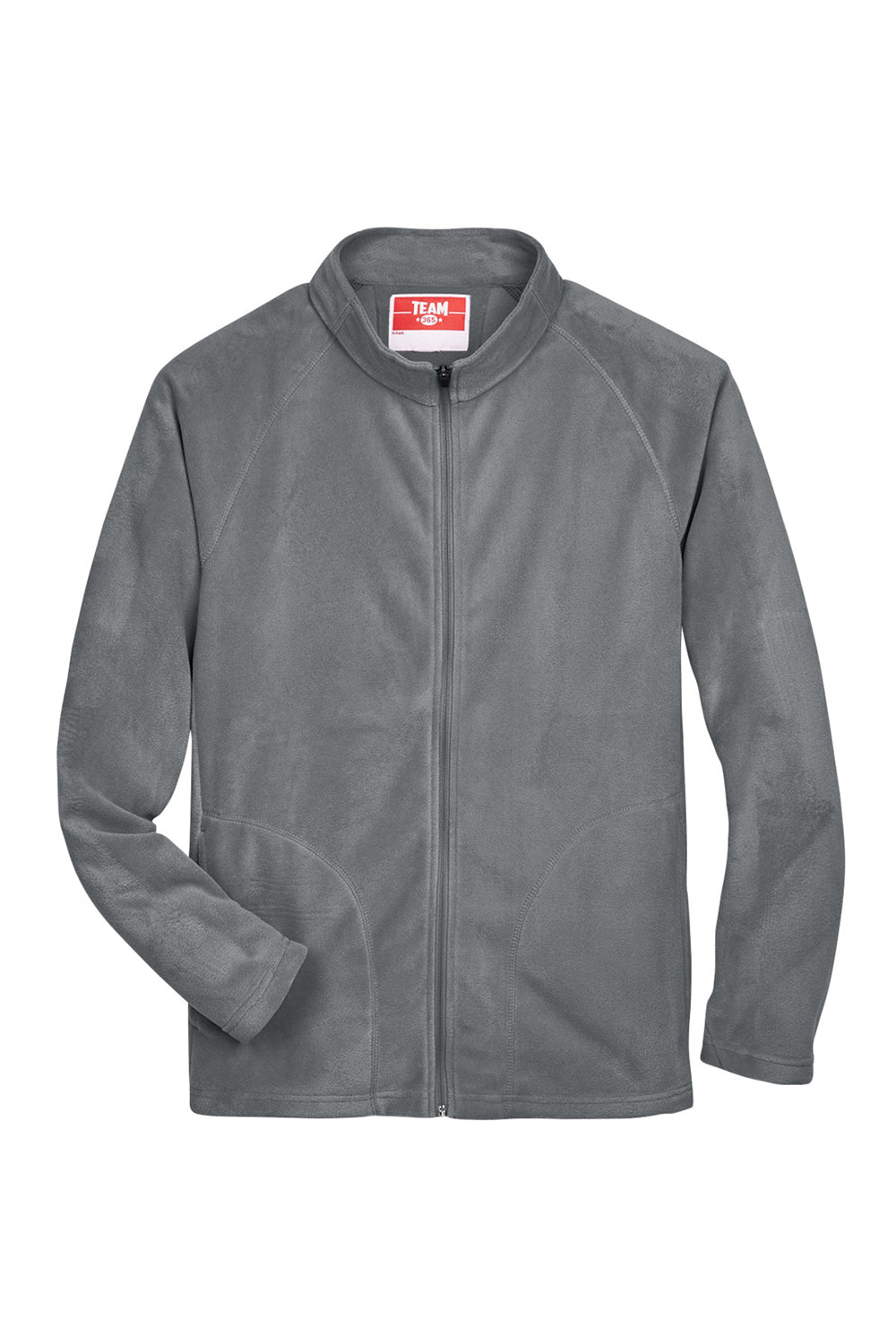 Team 365 TT90 Mens Campus Pill Resistant Microfleece Full Zip Jacket Graphite Grey Flat Front