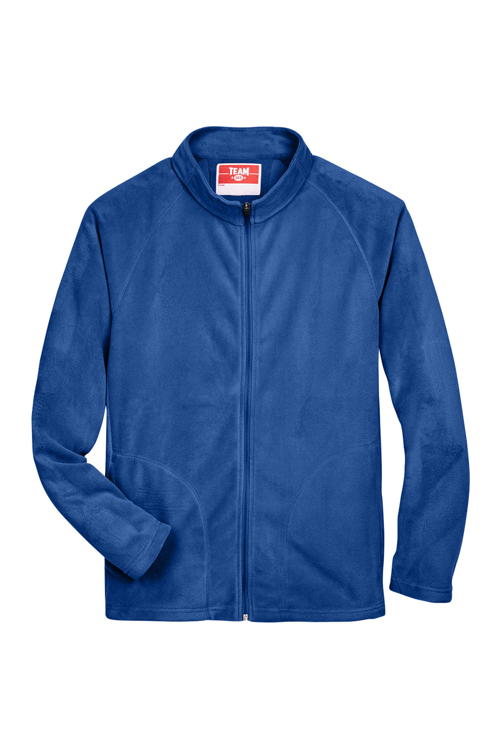 Team 365 TT90 Mens Campus Pill Resistant Microfleece Full Zip Jacket Royal Blue Flat Front