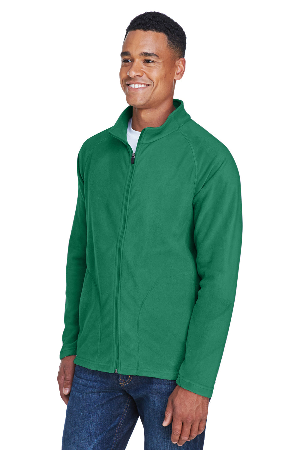 Team 365 TT90 Mens Campus Pill Resistant Microfleece Full Zip Jacket Kelly Green Model 3q