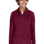 Team 365 Womens Campus Pill Resistant Microfleece Full Zip Jacket - Maroon