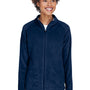 Team 365 Womens Campus Pill Resistant Microfleece Full Zip Jacket - Dark Navy Blue