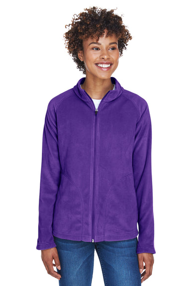 Team 365 TT90W Womens Campus Pill Resistant Microfleece Full Zip Jacket Purple Model Front