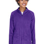 Team 365 Womens Campus Pill Resistant Microfleece Full Zip Jacket - Purple