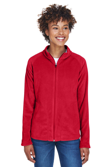 Team 365 TT90W Womens Campus Pill Resistant Microfleece Full Zip Jacket Red Model Front