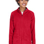 Team 365 Womens Campus Pill Resistant Microfleece Full Zip Jacket - Red