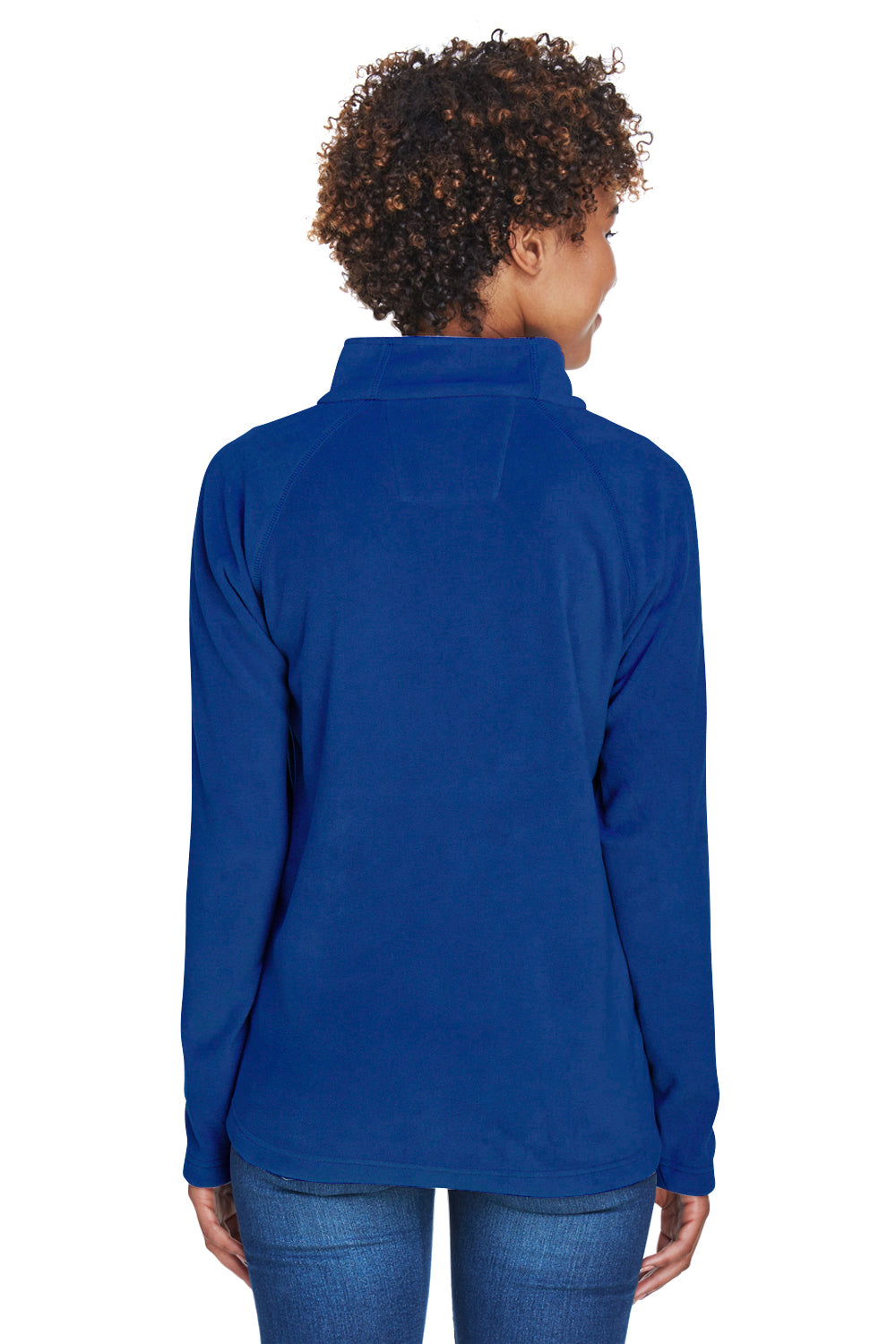 Team 365 TT90W Womens Campus Pill Resistant Microfleece Full Zip Jacket Royal Blue Model Back