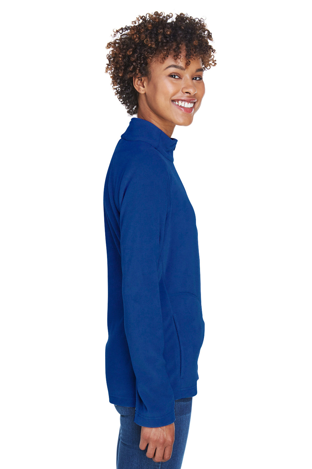 Team 365 TT90W Womens Campus Pill Resistant Microfleece Full Zip Jacket Royal Blue Model Side