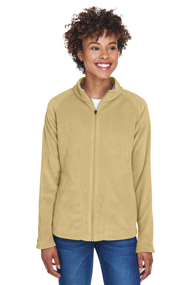 Team 365 TT90W Womens Campus Pill Resistant Microfleece Full Zip Jacket Vegas Gold Model Front