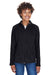 Team 365 TT90W Womens Campus Pill Resistant Microfleece Full Zip Jacket Black Model Front