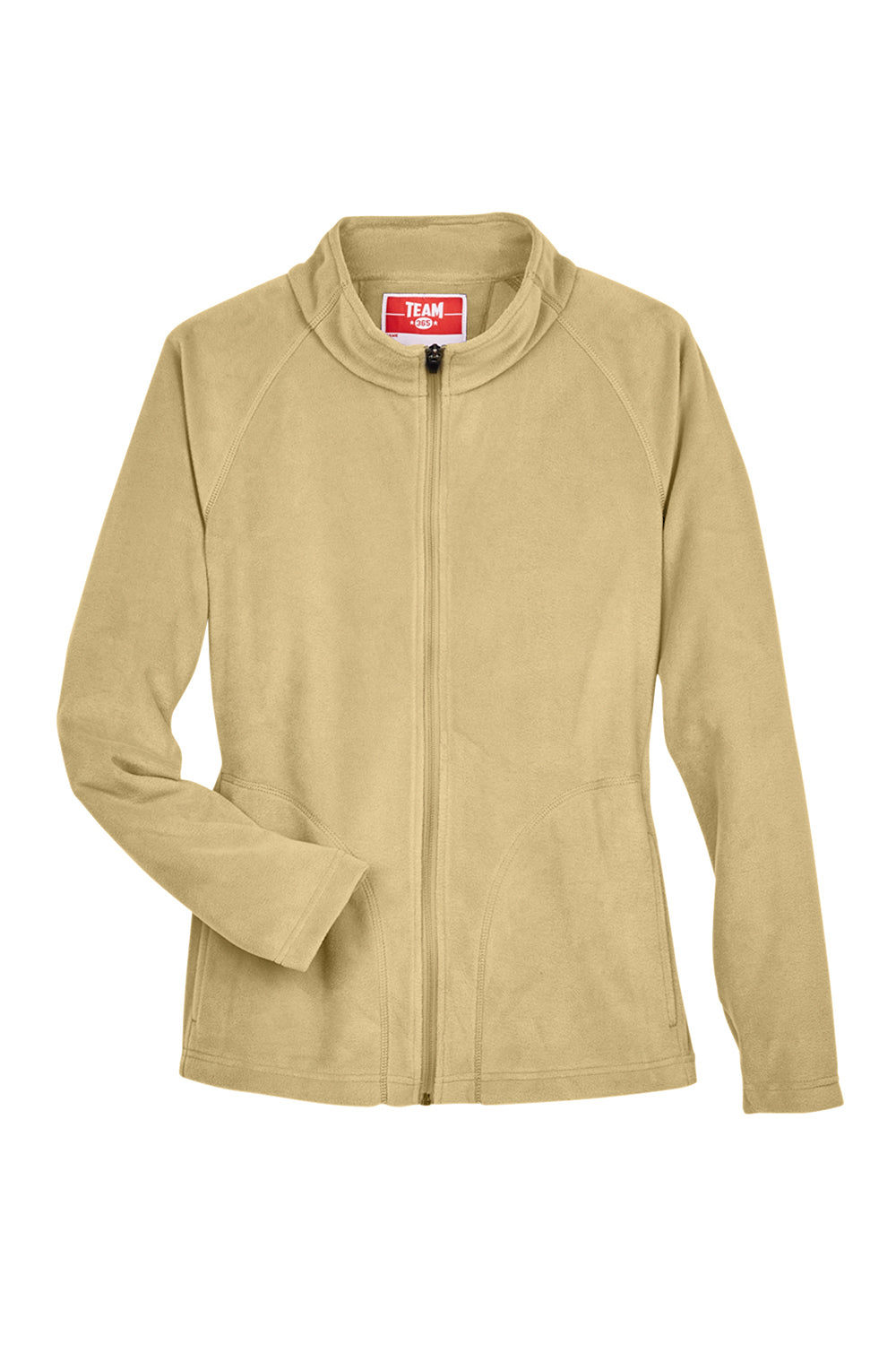 Team 365 TT90W Womens Campus Pill Resistant Microfleece Full Zip Jacket Vegas Gold Flat Front