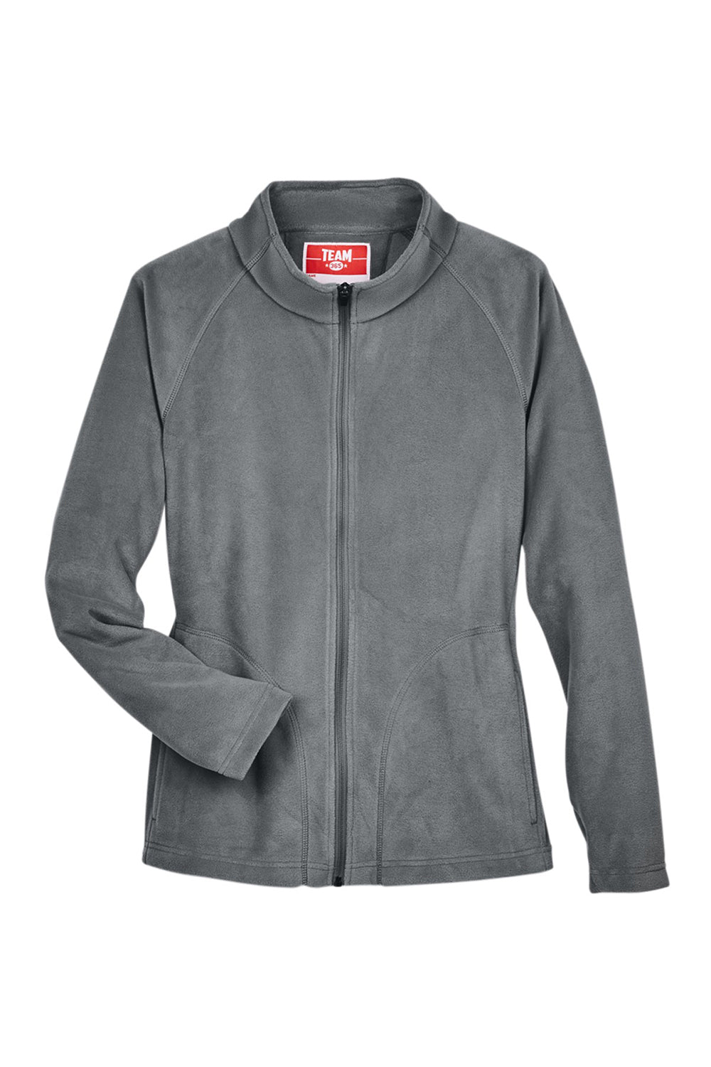 Team 365 TT90W Womens Campus Pill Resistant Microfleece Full Zip Jacket Graphite Grey Flat Front