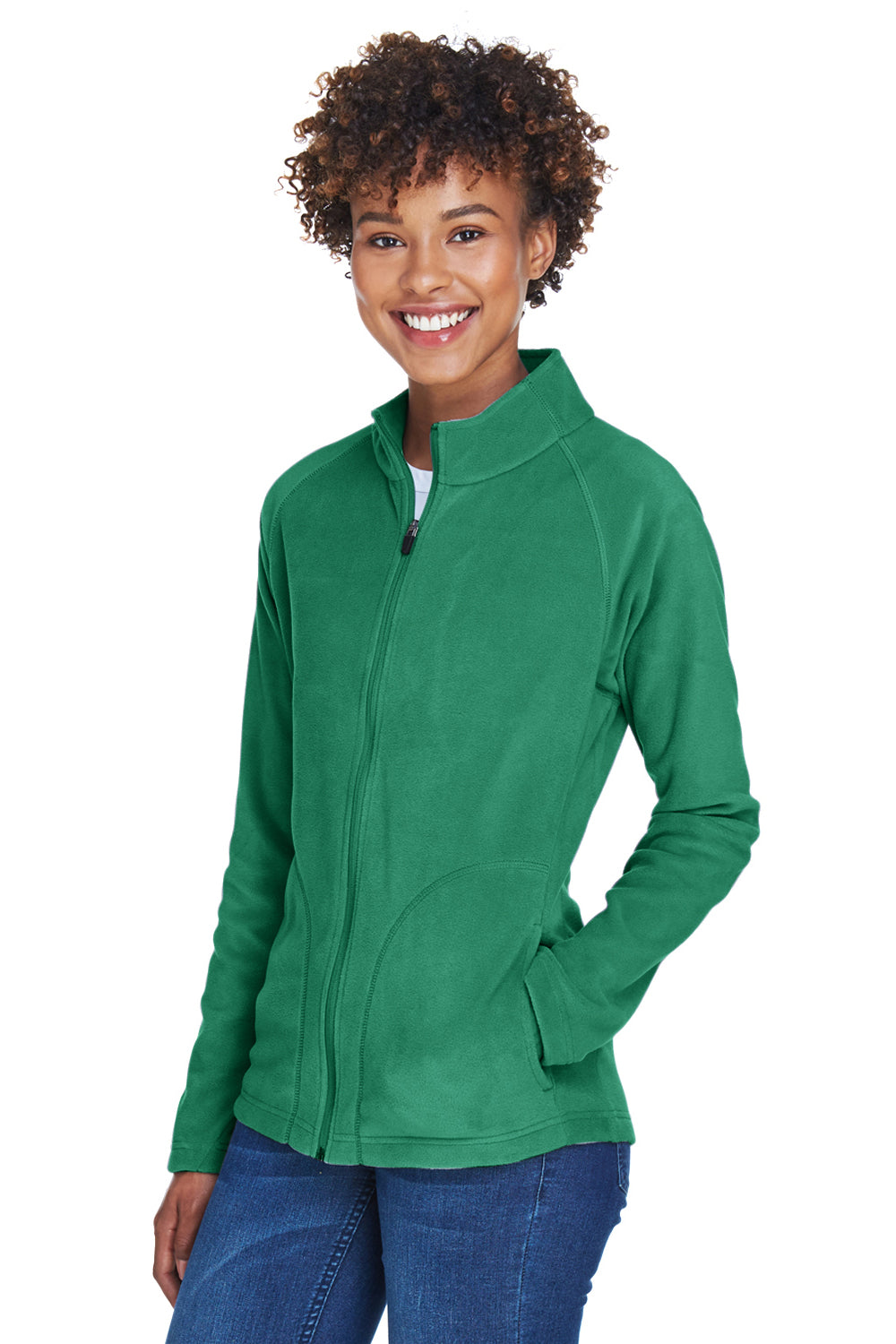 Team 365 TT90W Womens Campus Pill Resistant Microfleece Full Zip Jacket Kelly Green Model 3q