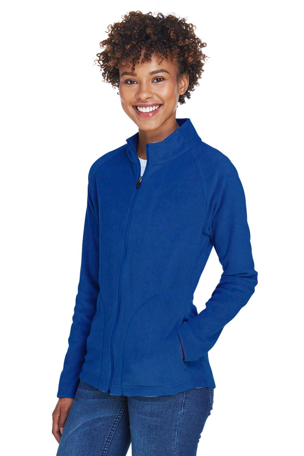 Team 365 TT90W Womens Campus Pill Resistant Microfleece Full Zip Jacket Royal Blue Model 3q