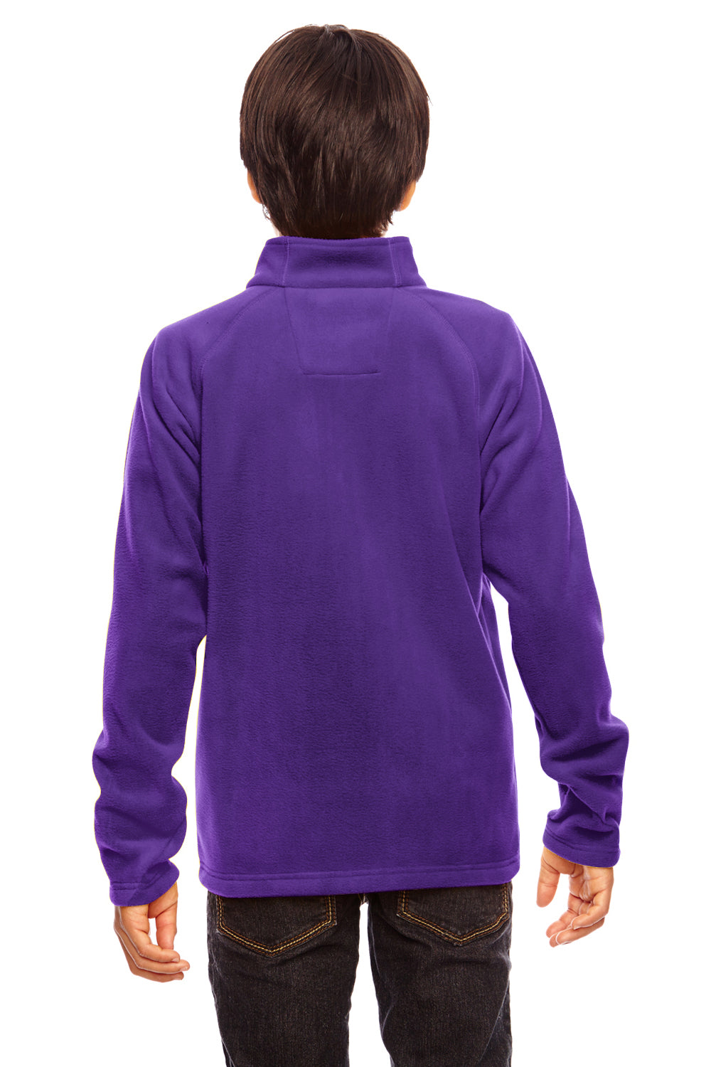 Team 365 TT90Y Youth Campus Pill Resistant Microfleece Full Zip Jacket Purple Model Back