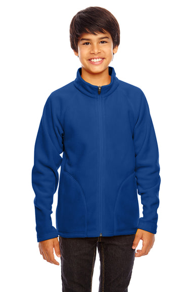 Team 365 TT90Y Youth Campus Pill Resistant Microfleece Full Zip Jacket Royal Blue Model Front