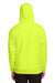 Team 365 TT95 Mens Zone HydroSport Fleece Water Resistant Full Zip Hooded Sweatshirt Hoodie Safety Yellow Model Back