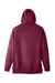 Team 365 TT95 Mens Zone HydroSport Fleece Water Resistant Full Zip Hooded Sweatshirt Hoodie Dark Maroon Flat Back