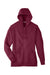 Team 365 TT95 Mens Zone HydroSport Fleece Water Resistant Full Zip Hooded Sweatshirt Hoodie Dark Maroon Flat Front