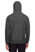 Team 365 TT95 Mens Zone HydroSport Fleece Water Resistant Full Zip Hooded Sweatshirt Hoodie Heather Dark Grey Model Back