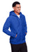 Team 365 TT95 Mens Zone HydroSport Fleece Water Resistant Full Zip Hooded Sweatshirt Hoodie Royal Blue Model 3q