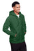 Team 365 TT95 Mens Zone HydroSport Fleece Water Resistant Full Zip Hooded Sweatshirt Hoodie Dark Green Model 3q