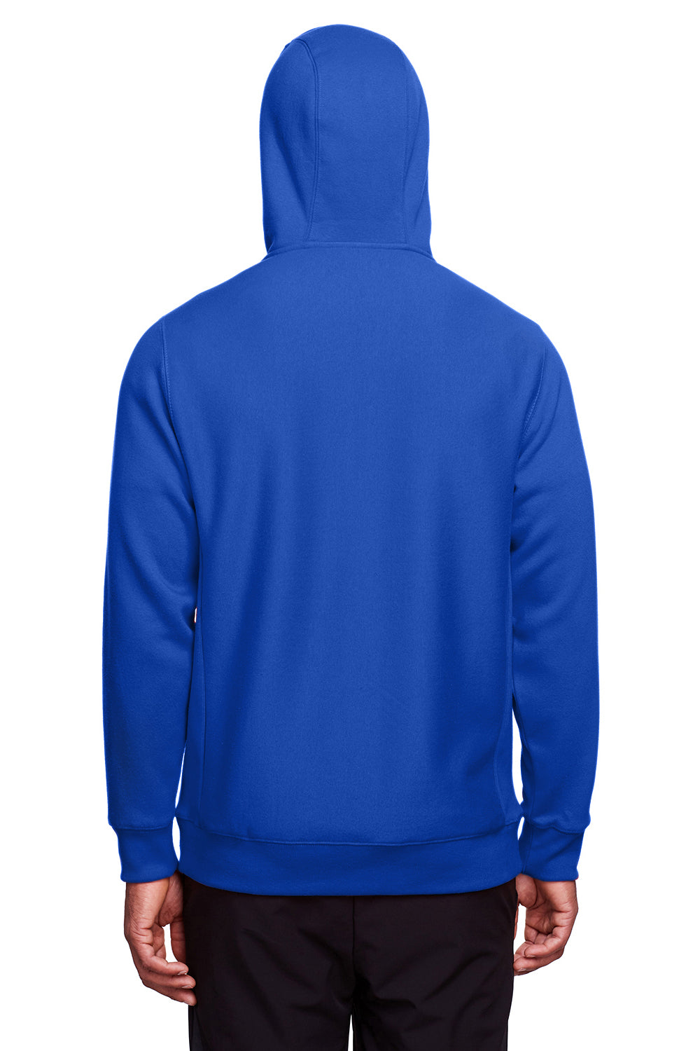 Team 365 TT95 Mens Zone HydroSport Fleece Water Resistant Full Zip Hooded Sweatshirt Hoodie Royal Blue Model Back