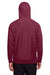 Team 365 TT95 Mens Zone HydroSport Fleece Water Resistant Full Zip Hooded Sweatshirt Hoodie Dark Maroon Model Back