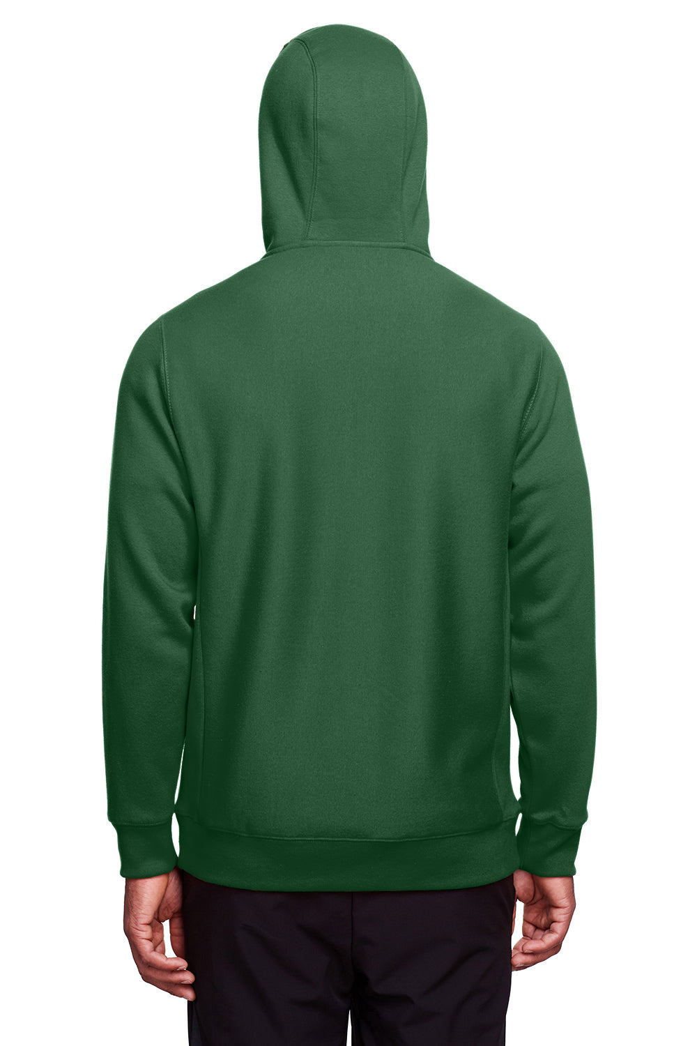 Team 365 TT95 Mens Zone HydroSport Fleece Water Resistant Full Zip Hooded Sweatshirt Hoodie Dark Green Model Back