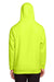 Team 365 TT96 Mens Zone HydroSport Fleece Water Resistant Hooded Sweatshirt Hoodie Safety Yellow Model Back