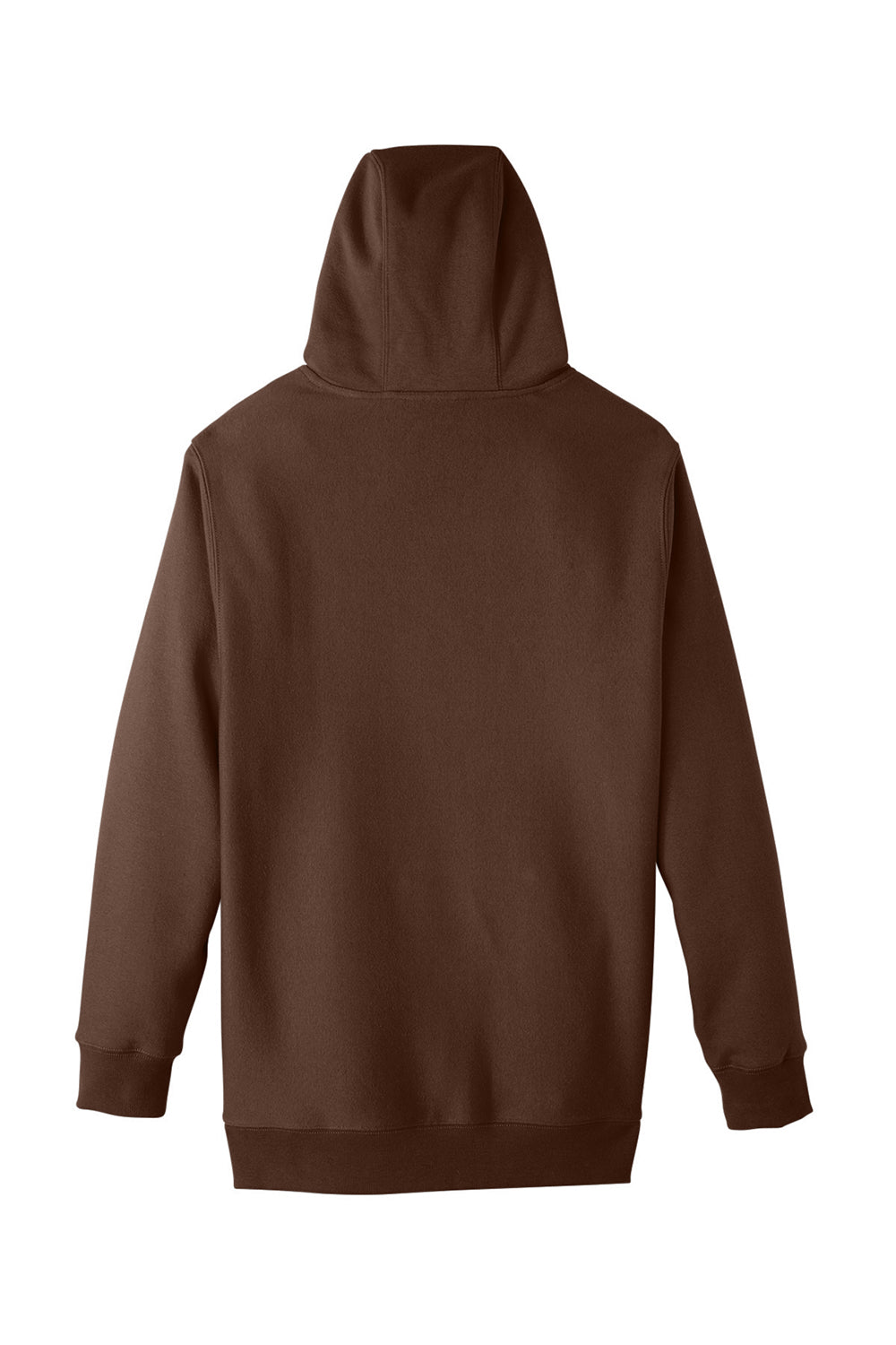 Team 365 TT96 Mens Zone HydroSport Fleece Water Resistant Hooded Sweatshirt Hoodie Dark Brown Flat Back