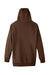 Team 365 TT96 Mens Zone HydroSport Fleece Water Resistant Hooded Sweatshirt Hoodie Dark Brown Flat Back