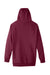 Team 365 TT96 Mens Zone HydroSport Fleece Water Resistant Hooded Sweatshirt Hoodie Dark Maroon Flat Back