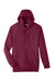 Team 365 TT96 Mens Zone HydroSport Fleece Water Resistant Hooded Sweatshirt Hoodie Dark Maroon Flat Front