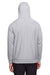 Team 365 TT96 Mens Zone HydroSport Fleece Water Resistant Hooded Sweatshirt Hoodie Heather Grey Model Back