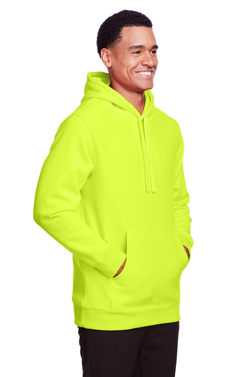 Team 365 TT96 Mens Zone HydroSport Fleece Water Resistant Hooded Sweatshirt Hoodie Safety Yellow Model 3q