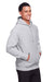 Team 365 TT96 Mens Zone HydroSport Fleece Water Resistant Hooded Sweatshirt Hoodie Heather Grey Model 3q