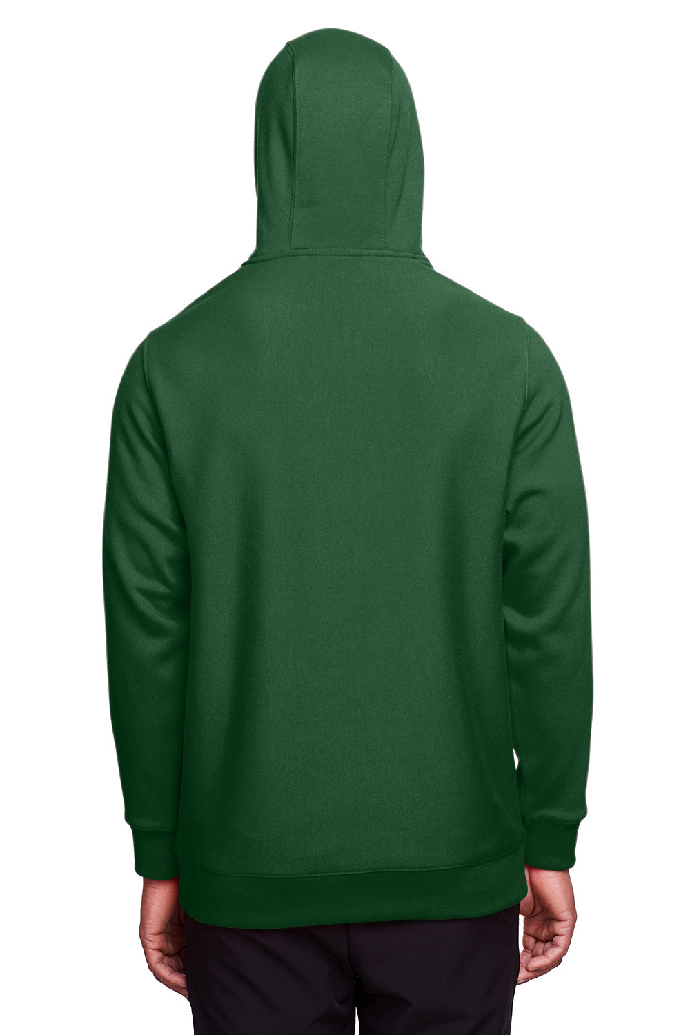 Team 365 TT96 Mens Zone HydroSport Fleece Water Resistant Hooded Sweatshirt Hoodie Dark Green Model Back