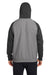 Team 365 TT96CB Mens Zone HydroSport Water Resistant Colorblock Hooded Sweatshirt Hoodie Heather Dark Grey/Black Model Back