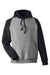 Team 365 TT96CB Mens Zone HydroSport Water Resistant Colorblock Hooded Sweatshirt Hoodie Heather Dark Grey/Black Flat Front