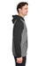 Team 365 TT96CB Mens Zone HydroSport Water Resistant Colorblock Hooded Sweatshirt Hoodie Heather Dark Grey/Black Model Side