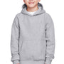 Team 365 Youth Zone HydroSport Fleece Water Resistant Hooded Sweatshirt Hoodie - Heather Grey