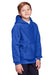 Team 365 TT96Y Youth Zone HydroSport Fleece Water Resistant Hooded Sweatshirt Hoodie Royal Blue Model 3q