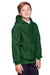 Team 365 TT96Y Youth Zone HydroSport Fleece Water Resistant Hooded Sweatshirt Hoodie Dark Green Model 3q