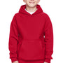 Team 365 Youth Zone HydroSport Fleece Water Resistant Hooded Sweatshirt Hoodie - Red