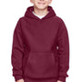 Team 365 Youth Zone HydroSport Fleece Water Resistant Hooded Sweatshirt Hoodie - Dark Maroon